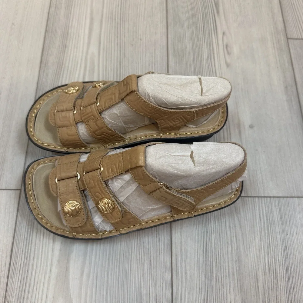 NEW Alegria Kleo Basically Amazing Tan Leather Wedge Sandals KLE-876 Womens 36 6